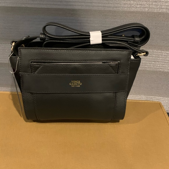 VINCE CAMUTO Livia Leather CROSSBODY BLACK BAG NWT